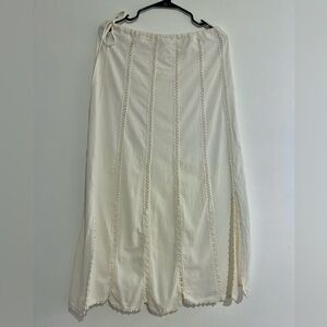 Cream Maxi Skirt with Lace Detail 100% cotton